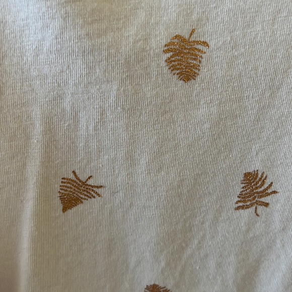 Girls long sleeve shirt- pink with rose gold colored leaves print size 6/114cm - Picture 3 of 5